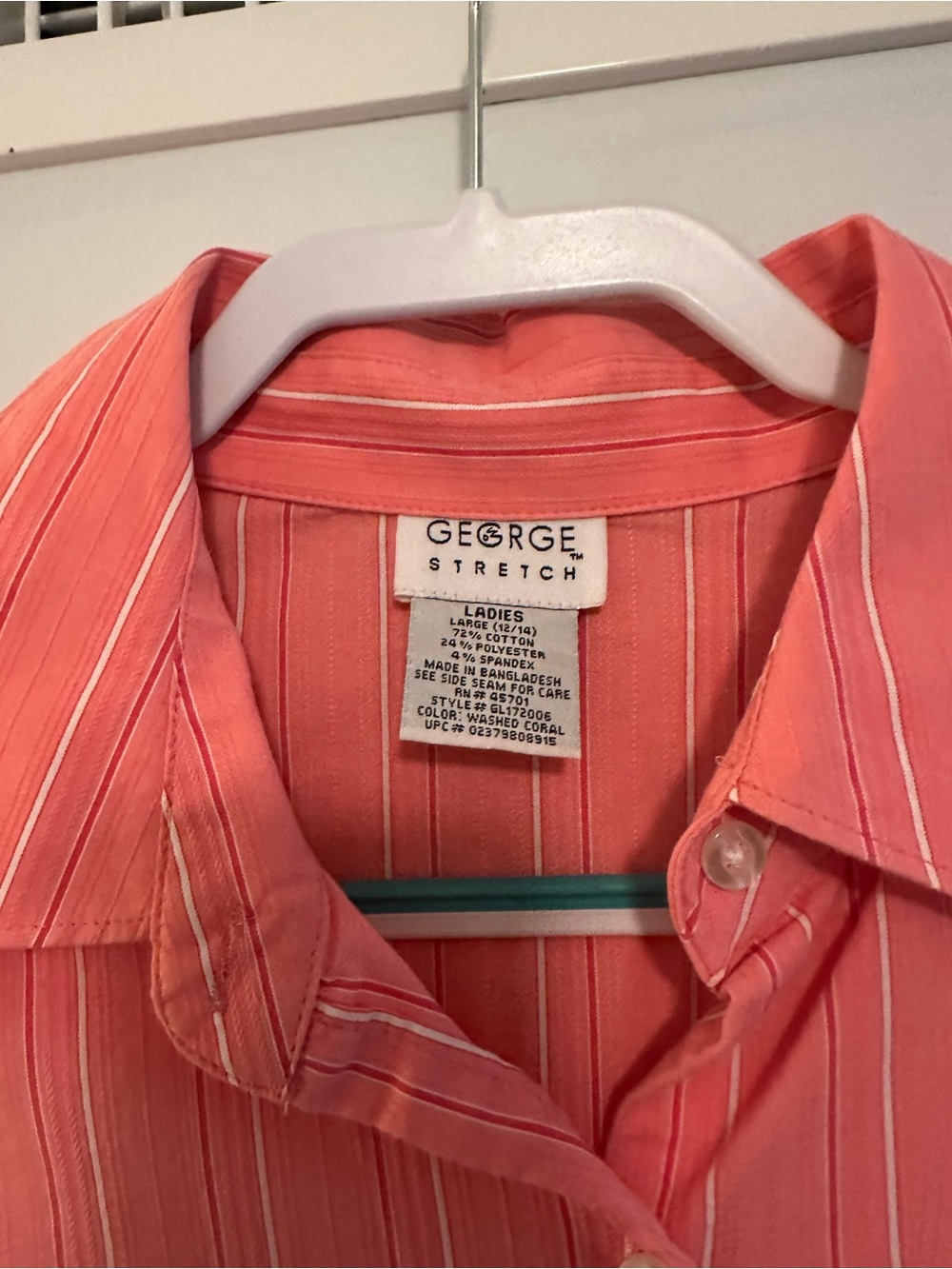 George Coral Stripe Stretch Button-Down Shirt